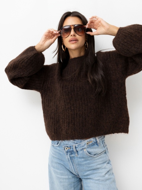 Czekoladowy sweter oversize Molly