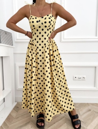Sukienka maxi w groszki Audrey