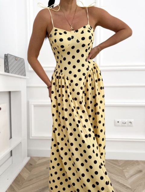 Sukienka maxi w groszki Audrey